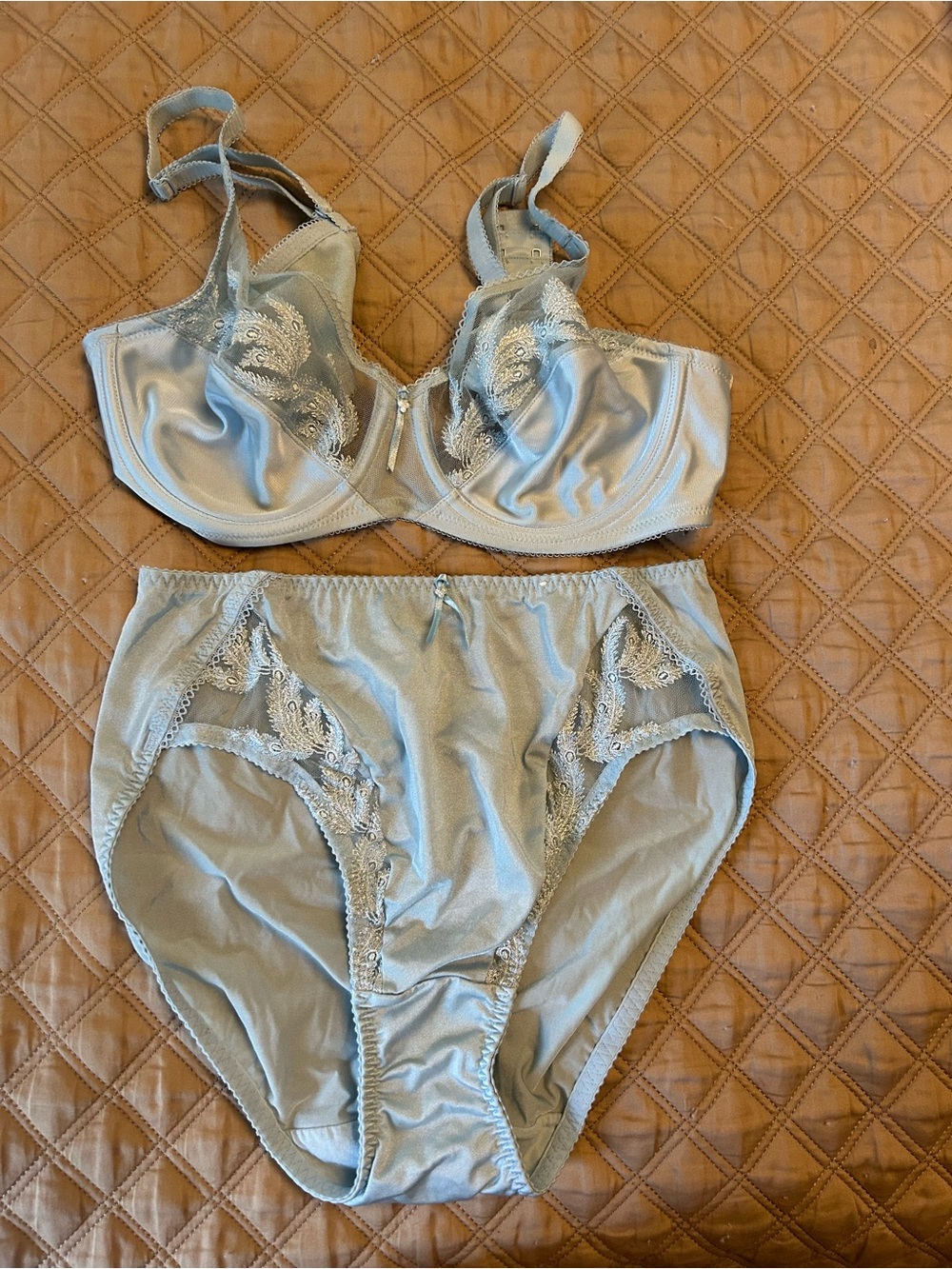Wacoal Bra and Panty set.. baby blue.. 36B NWOT